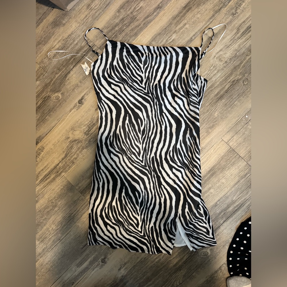 Cotton Candy Black and White Zebra Mini Dress